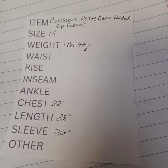 Colosseum NOTRE DAME Hoodie Sweatshirt Men's Medium Blue Gray Fighting Irish - Picture 7 of 7